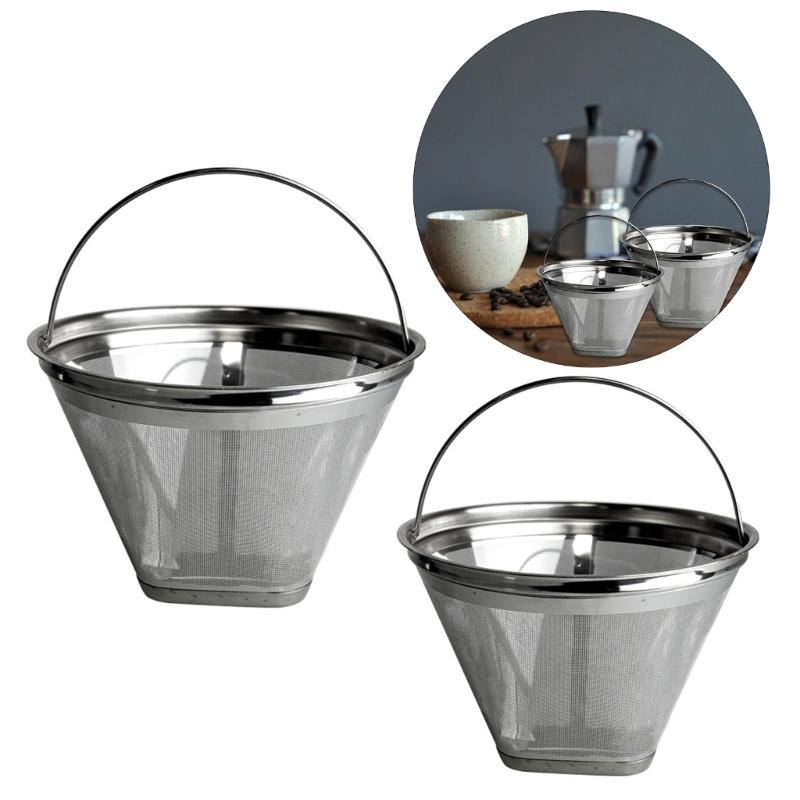Stainless Steels Coffee Filter Fine Mesh Screen Reusable Cone Shape Strainer for Espresso Coffee Maker Machine Part