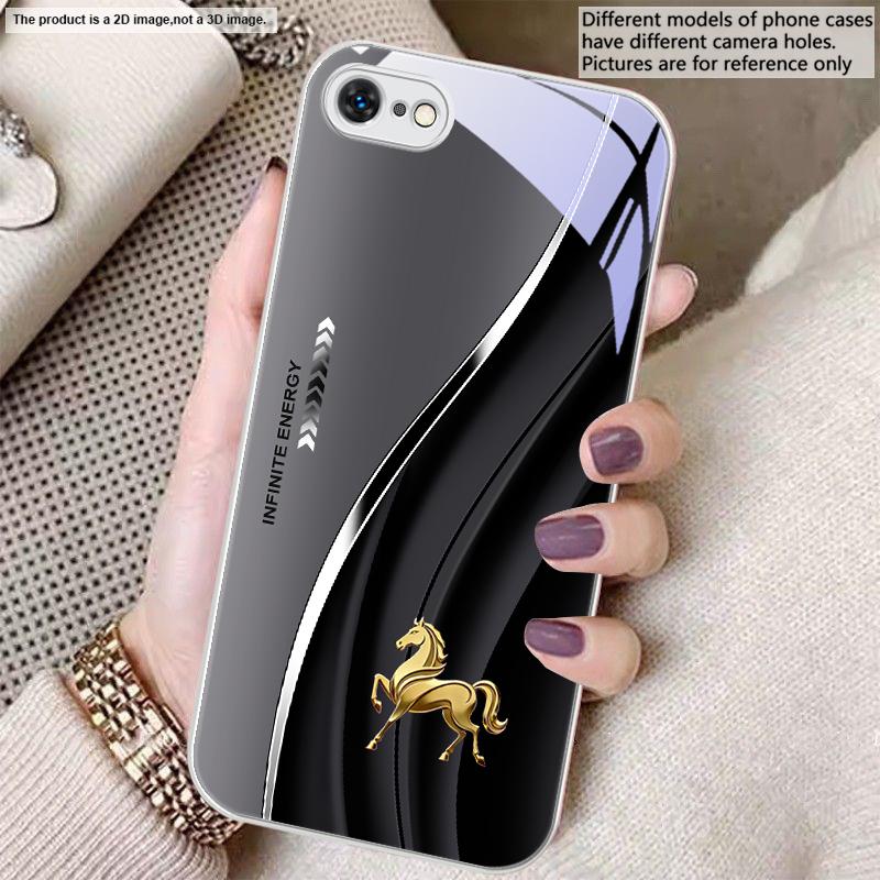 

Золотой скачущий конь Хорошо Для iPhone 17 Air 16E 15 14 13 Plus 12 mini 17 Pro Max 11Pro XR X 16E 7 8 11 Закаленное Стекло Чехол для Телефона iPhone Air
