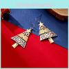 Alloy Long Trendy Christmas Tree Earrings Featuring Vibrant Geometric Star Shapes For Celebrations