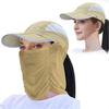 Fishing Hat, Sun Hat with Face&Neck Flap, UPF 50+ Womens/Mens Sun Protection Cap for Camping Hiking