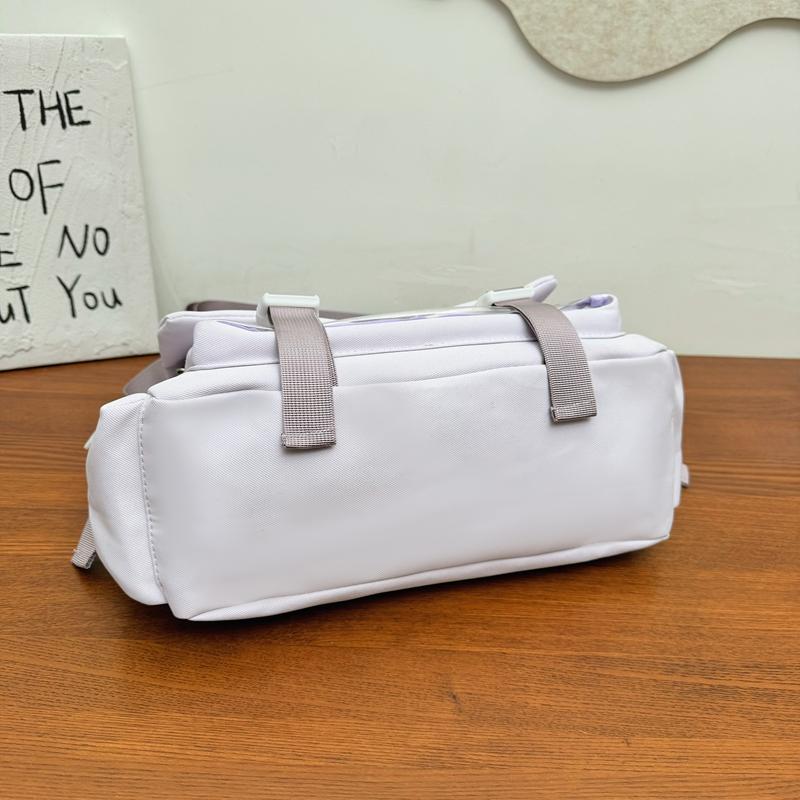 College Style Women's Crossbody Bag Student's Large Capacity Messenger Bag Color Contrast Shoulder Bag