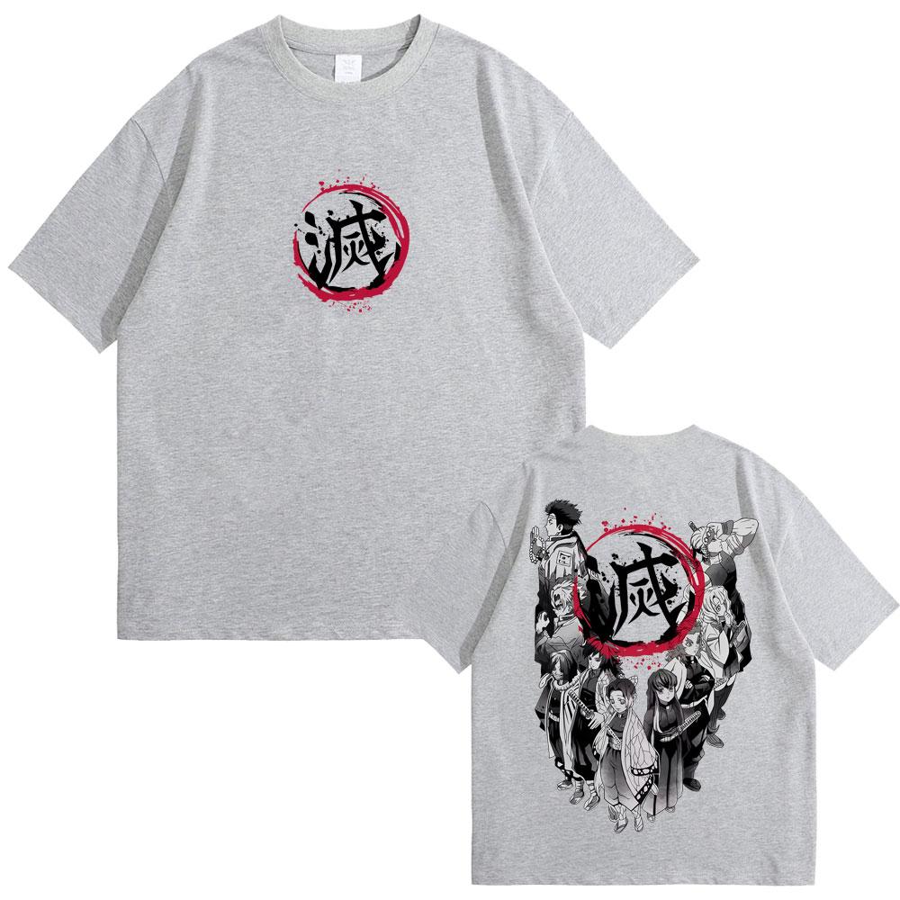 

Anime Demon Slayer Hashira Members Logo Graphic Tshirt Male Vintage Casual T Shirts Men Women Clothing Fashion Oversized Tshirt 4XL