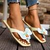 2025 Brand Shoes Female Pinch Toe Women's Slippers Outdoor Floral Summer Plus Size Beach Light Comfortable Flat Slippers
