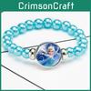 Princess Series Bracelet For Children Creative Cartoon Image Rainbow Beads Adjustable Wristband