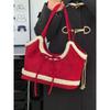 Retro Faux Lambswool Bow Tote Bag Women Autumn Winter New Large Capacity Shoulder Bag Ladies Sweet Cute Solid Color Underarm Bag