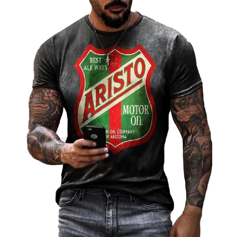 Men's T-shirt 26 new 3D retro digital printing casual versatile short sleeves simple casual
