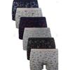 6-teilige gemusterte Lycra-Boxershorts für Jungen