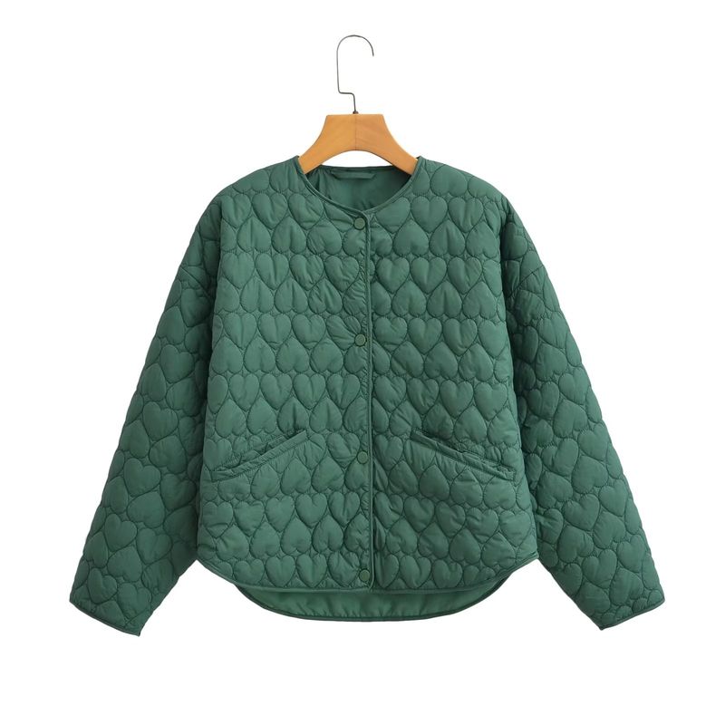 Kaslead Women's Fashion-Style Heart-Shaped Cotton-Padded Jacket