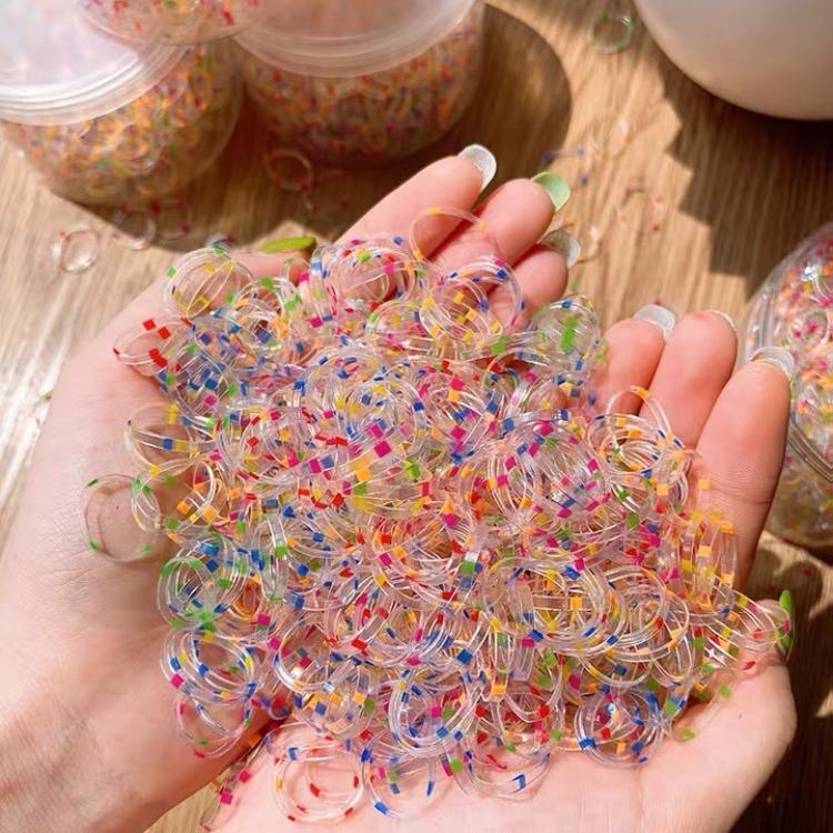 

1000 шт./пакет, детские высокоэластичные ленты для волос, детские одноразовые красочные ленты для волос, простые резинки для волос, аксессуары для укладки волос для девочек