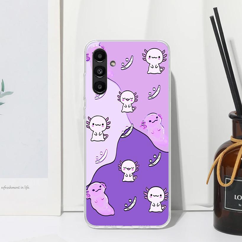 Cute Axolotl Kawaii Phone Case For Samsung Galaxy A17 A37 A57 A16 A26 A36 A56 A15 A25 A35 A55 A14 A24 A34 A54 A13 A23 A33 A53 A0