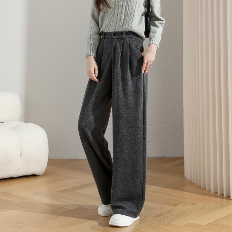 Damen High-Waist Weitbein Freizeithose