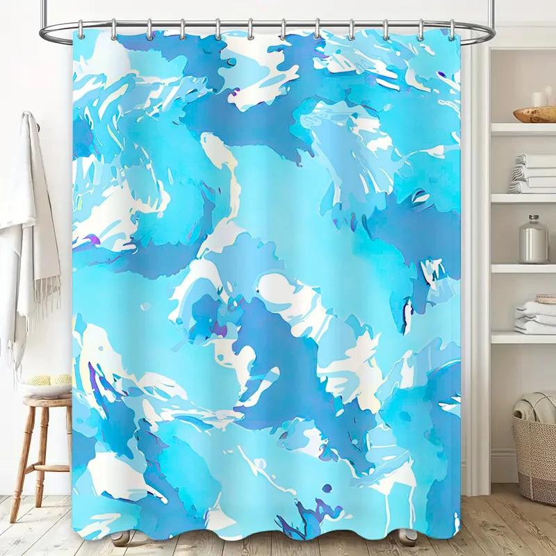

Modern Bathroom Decor: Green Forest River Shower Curtain Set for Bathtub, Waterproof Fabric with Hook Rings Perfect Gift Idea W90xH180cm