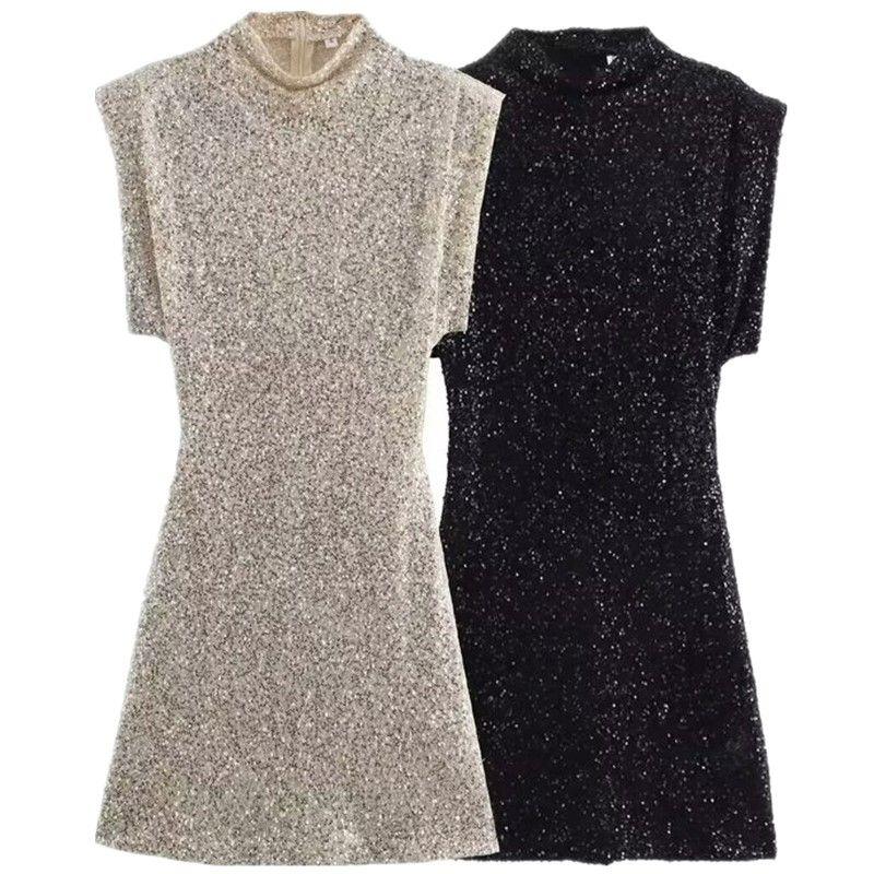 Fashion Style Autumn New Arrival Women's Clothing Stylish Easiest for Match with Padded Shoulder Beads Decoration Dress 2874108 9489108