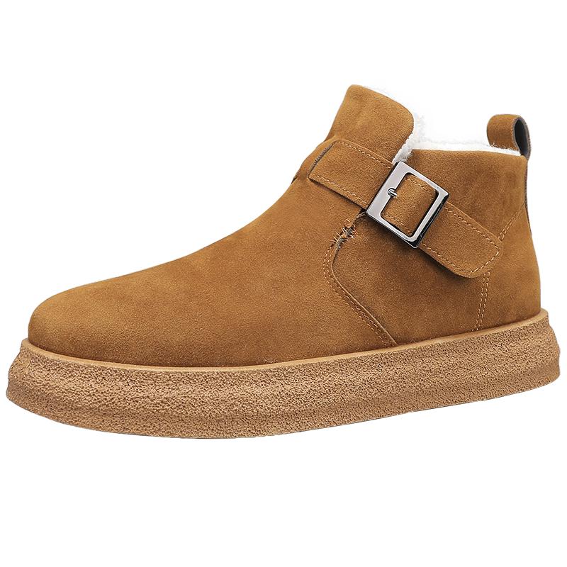 Thick Plush Platform Snow Boots Women Winter Keep Warm Fur Cotton Shoes Woman Faux Suede Slip-On Ankle Botas Padded Shoes