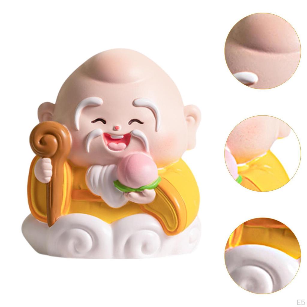 Chinese Deity Figurine for Tabletop Display, Collectible Craft Home And Office