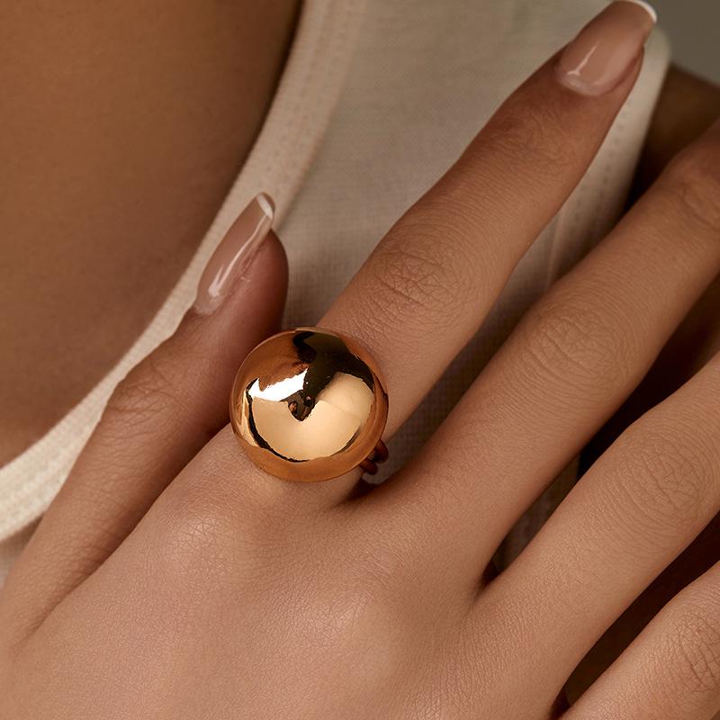 18K Gold Plated Heavy Metal Unisex Ring with High Texture - Eco-Friendly European & American Style