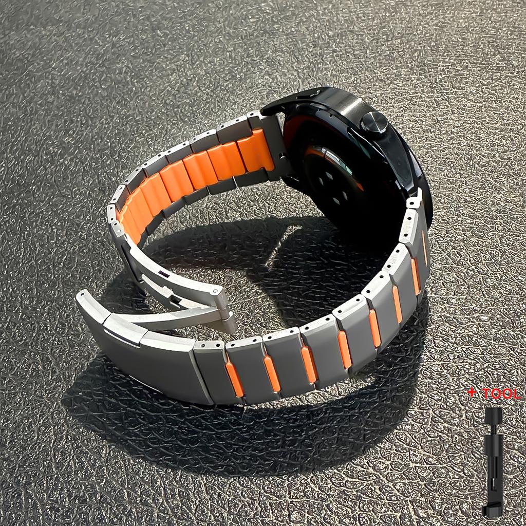 22mm Strap for Huawei Watch GT6 6Po GT5 4Pro 46mm Metal Stainless Steel Silicone Bracelet for Xiaomi Watch 5 S4 Sport for Garmin