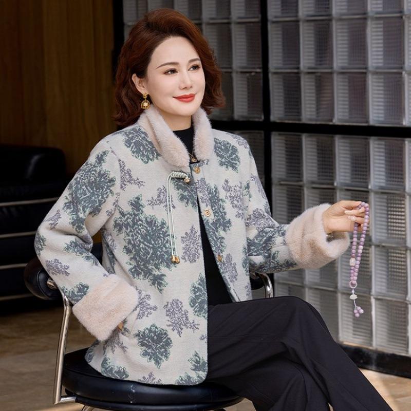 

Kuotai autumn and winter clothing fleece and cotton thickened coat year-old women s high-end cotton-padded clothes 5XL [recommended 150-80kg] зелёный