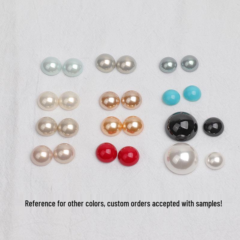 DIY Imitation Shell Half-Round Pearl Accessories for Clothing and Nail Art