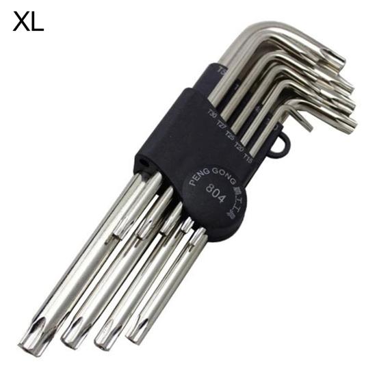 9Pcs PengGong Torx L-shape Hex Wrench Key Spanner Bicycle Repair Hand Tool Kit