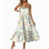 Kvinners Lang Strand Casual Elegant Spaghettistropp Maxi Kjole Blomstret Diskret Flytende Bohemsk Kjole