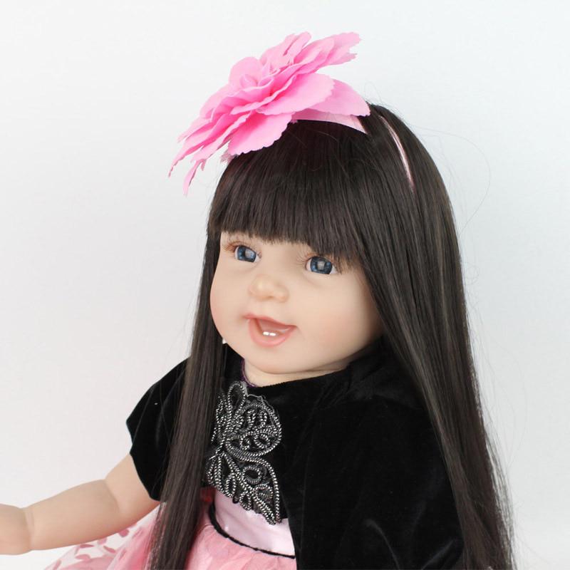 Růžová Reborn Baby Doll Soft Silicone 28cm magnetická pusinka Lovely Lifelike Daby