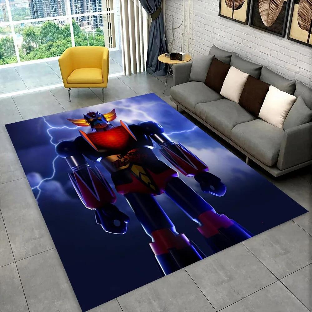 UFO Robot Grendizer Anime Cartoon Area Rug,Carpet for Home Living Room Bedroom Sofa Doormat Decor,kid Play Non-slip Floor Mat 3D