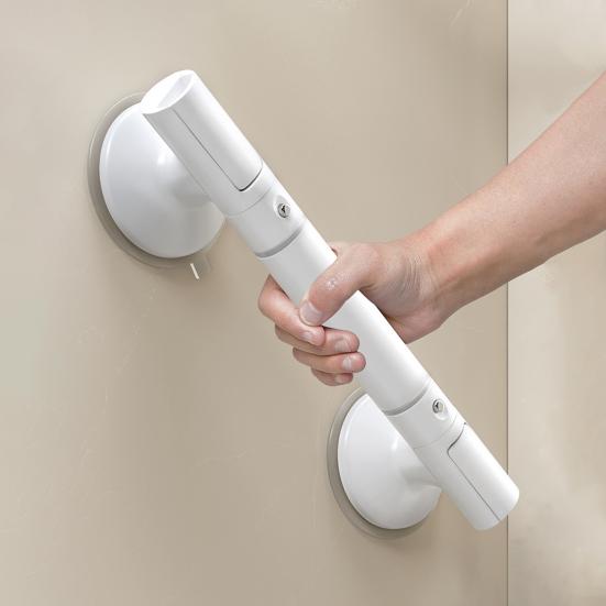 Suction Cup Bathroom Handrail Strong Grip Stability Easy Installation Removable Anti-slip Shower Grip Bar
