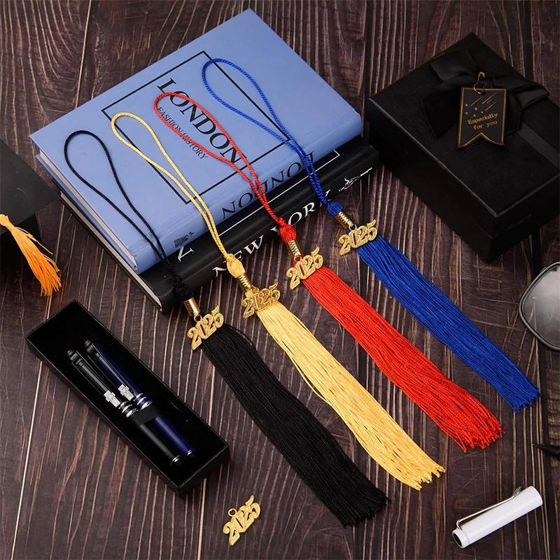 Set of 10 Graduation Tassels with Gold Year Cap Fringe Honor Cords for Diploma Ceremony Party Decoration Accessories