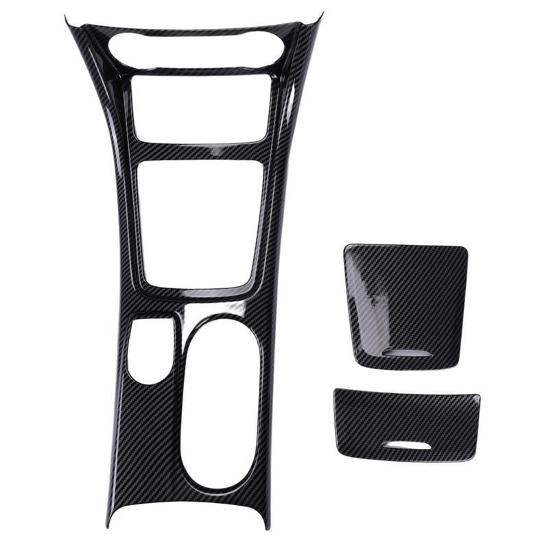 Car Center Console Water Cup Holder Panel Trim for Mercedes Benz GLA CLA A Class W176 2013-2018 LHD ABS Carbon Fiber