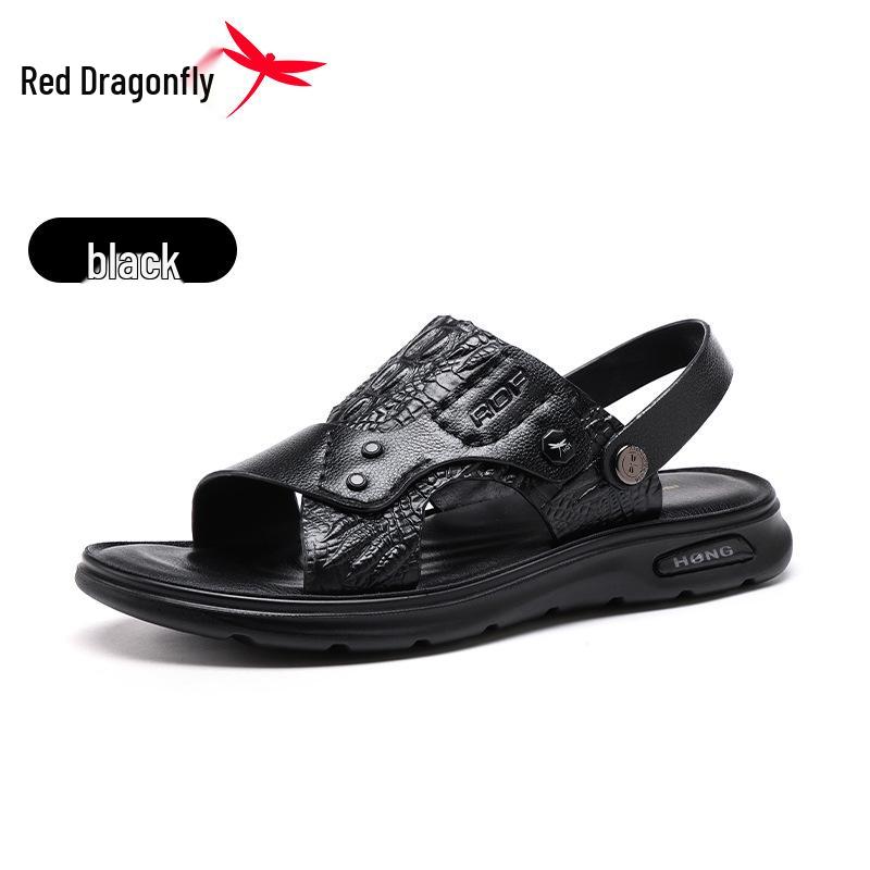 Red Dragonfly Genuine Leather Men s Non-Slip Summer Sandals EU 42