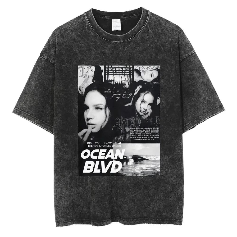 Nadměrné tričko s krátkým rukávem a acidovým praním s vintage grafickým potiskem alba "Ultraviolence" od Lany Del Rey