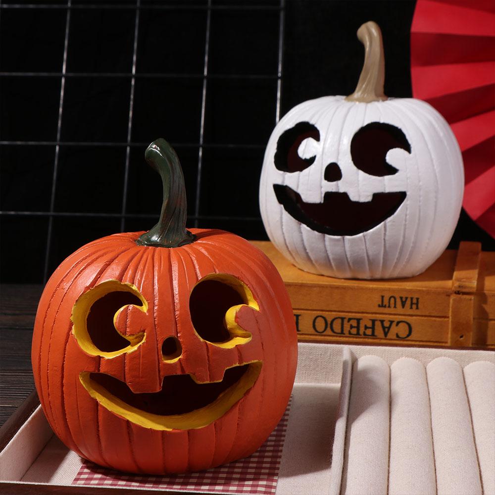 Multi-Color Halloween Pumpkin Ornaments Hollow Pumpkin Statue Harvest Festival Ornaments Autumn
