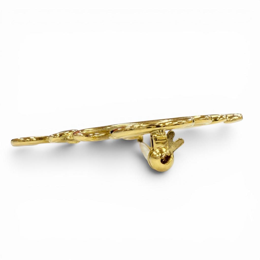 Excellent LOEWE Brooch ANAGRAM Logo Gold Women Used