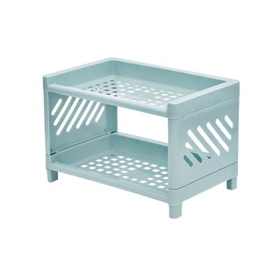 Desktop Storage Rack Organizer Double Layer Lightweight Sturdy Cosmetics Storage Rack for Kitchen