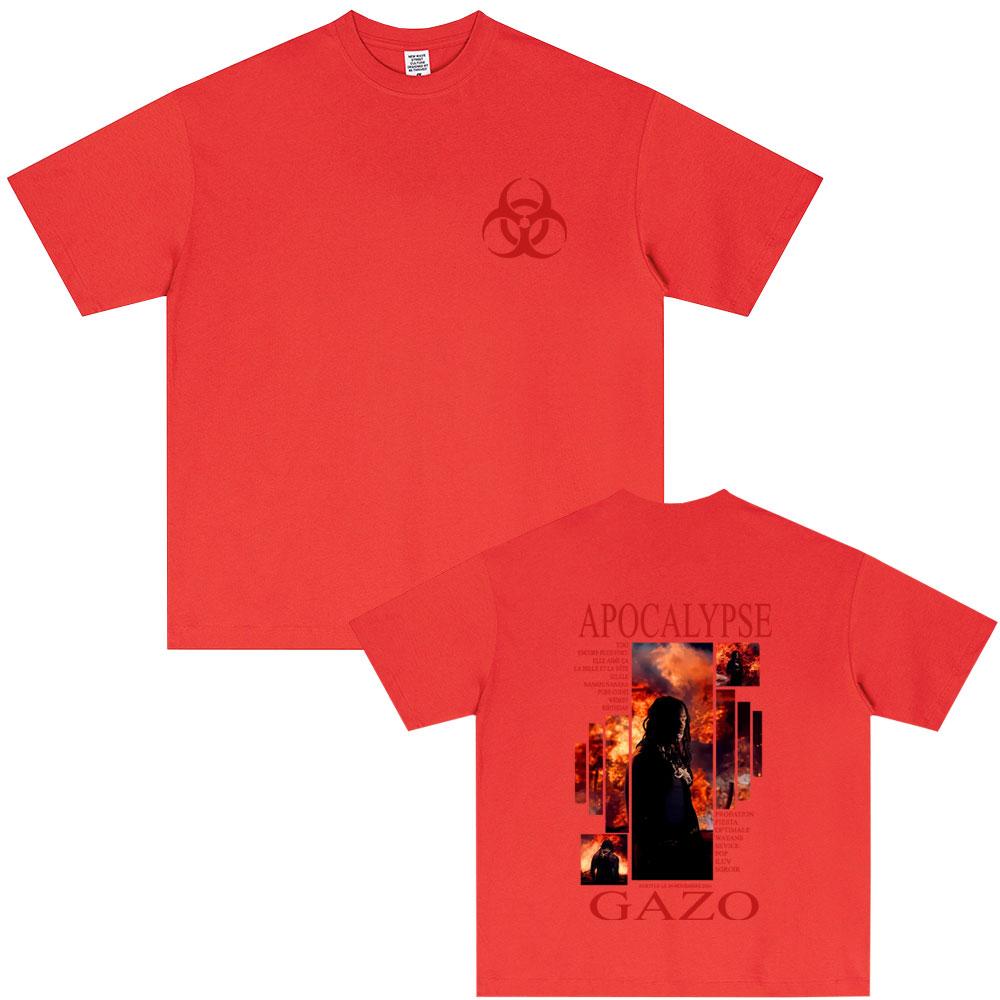 Rapper Gazo APOCALYPSE Album Tshirt Unisex Women Hip Hop Fashion Pop Music Streetwear Male Casual Oversized Short Sleeve T Shirts