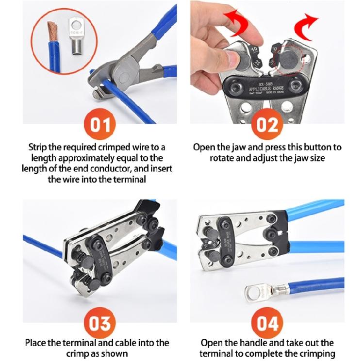 Professional Battery Cable Lugs Crimping Tool for Lugs Heavy Duty Crimper Terminlas Battery Cable Crimper Crimping Pliers