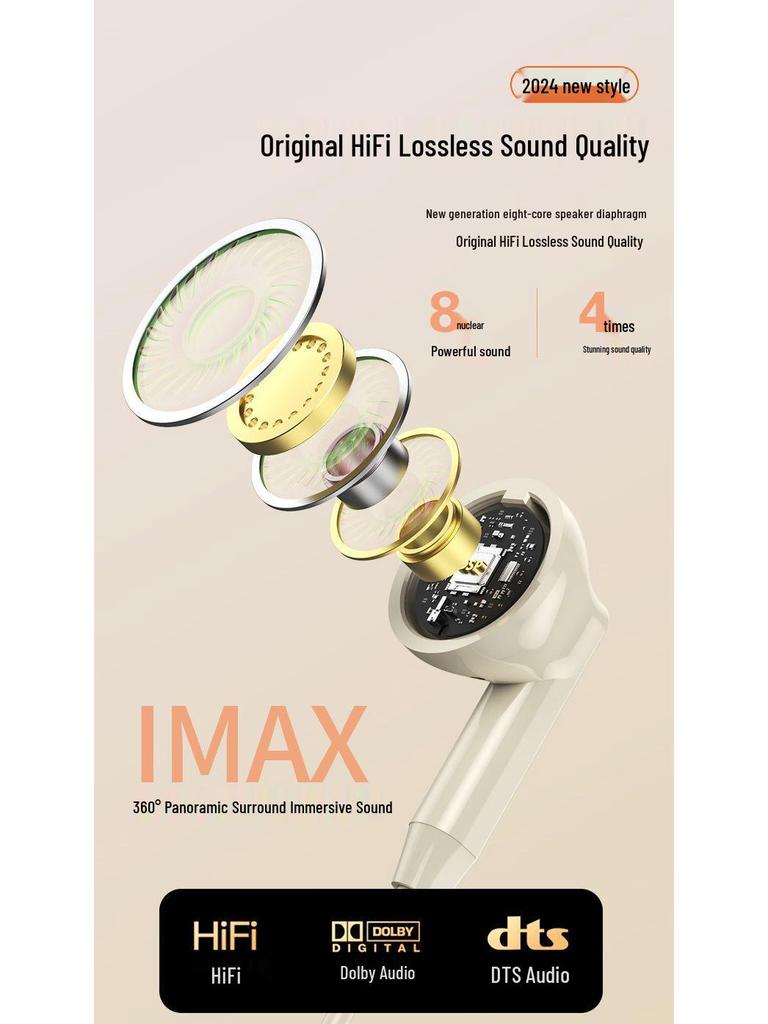 Comfortable 2.5m Wired In-Ear Headphones with Dual-Plug, Mic, Noise Reduction, Free Shipping
