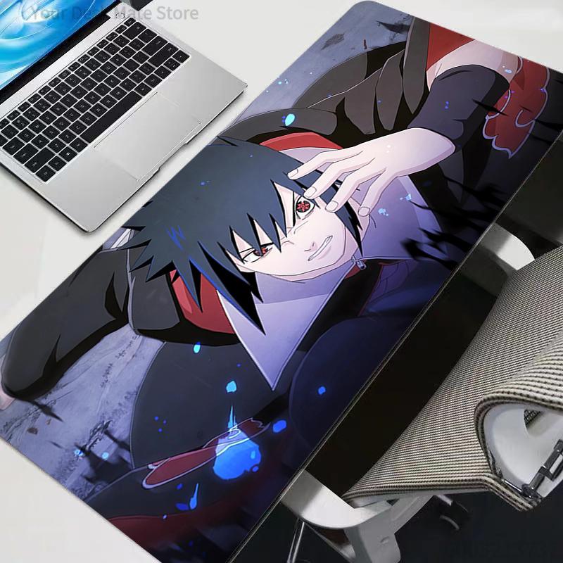 Mauspad HD Schreibtischmatte Anime N-naruto Spielmatte Gaming-Mauspad Speed Sasuke Uchiha Computer und Büro Gamer Schrank Tastaturmatte