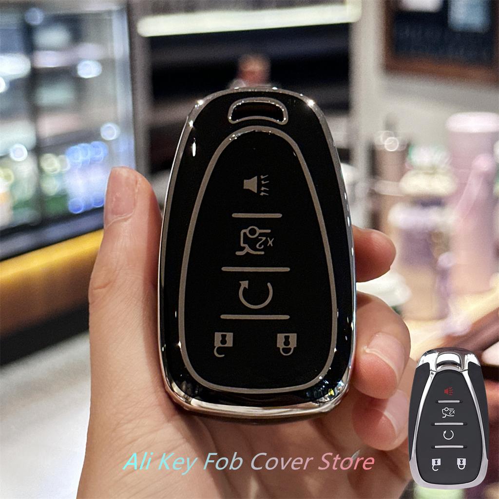 Key Fob Cover with Keychain Lanyard for Chevy Malibu Camaro Blazer Cruze Sonic Volt Equinox Spark Remote Key Vehicle Accessories
