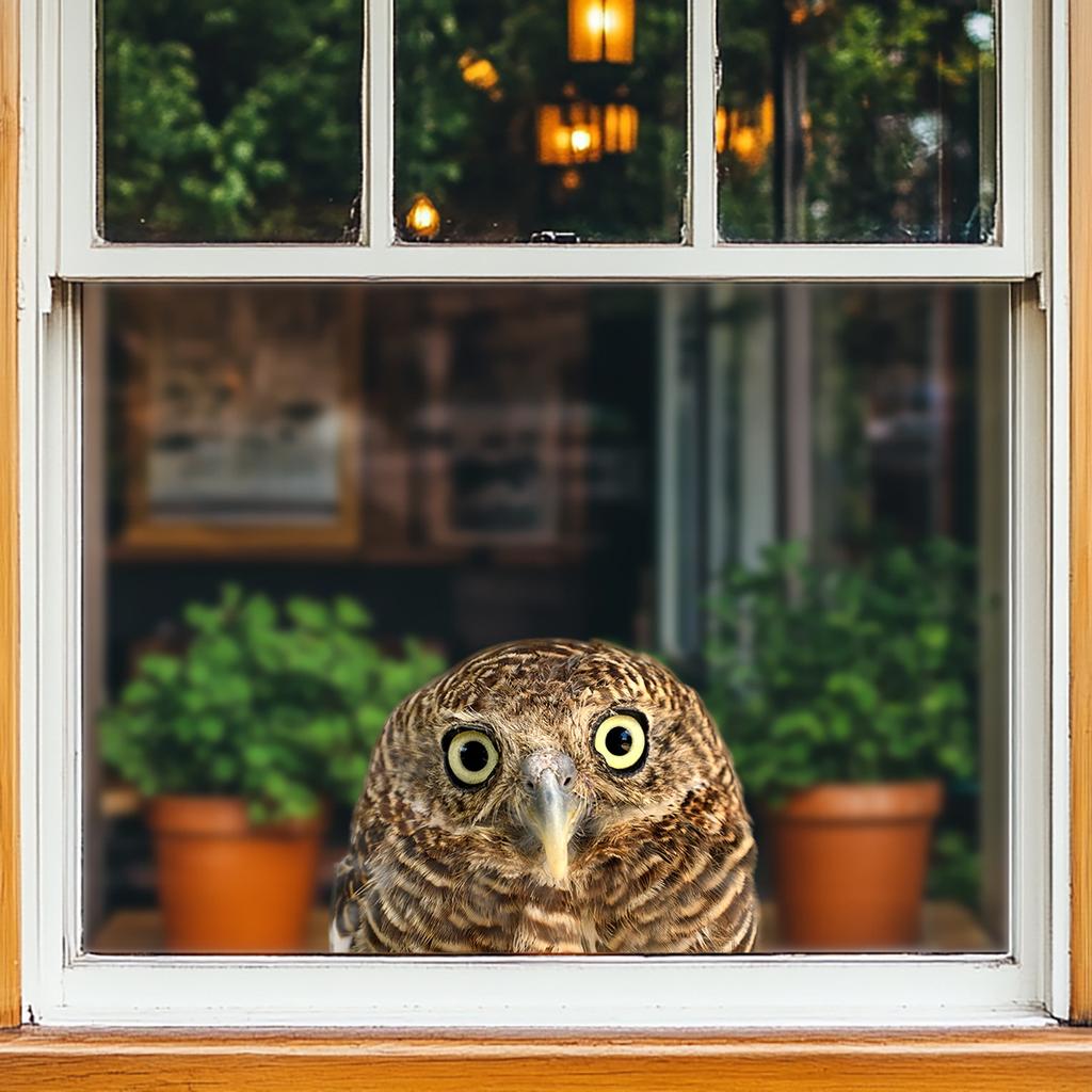 Cartoon Cute Fun Owl Wall Stickers Living Room Glass Window Home Decorration Mural Bedroom Decor Self Adhesive Animal Decals