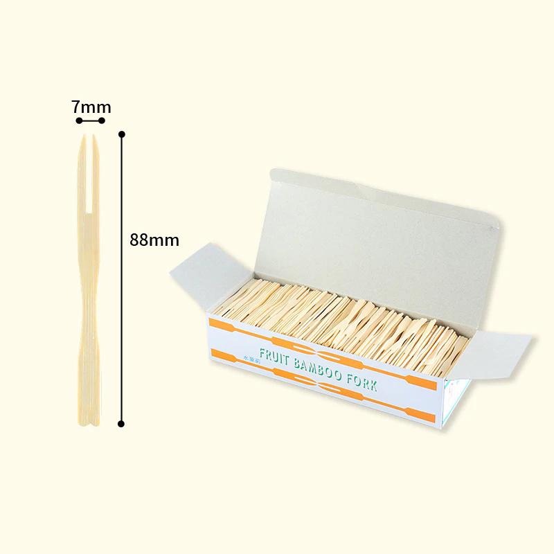 

750 шт. Одноразовые вилки для фруктов, шпажки для торта, фруктовые бамбуковые палочки-вилки, мини-коктейльные вилки, товары для вечеринок для закусок и десертов 750pcs