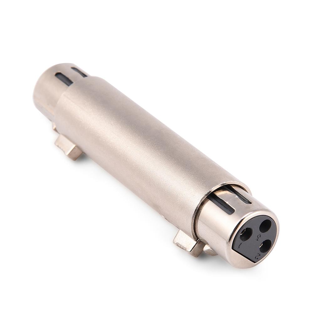 2Pcs 3 Pin XLR Female to Female Audio Microphone Mic Adapter Connector