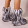 Women Platform Fur Ankle Boots Flats Shoes Winter 2025 New Trend Gladiator Casual Sneaker Fashion Short Plush Warm Botas Mujer