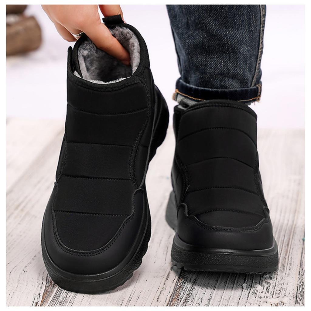 Men's Shoes with Plush and Thick Cotton Boots, Winter New Style with Plush Lining, Outdoor One Foot Casual Walking Snow Boots
