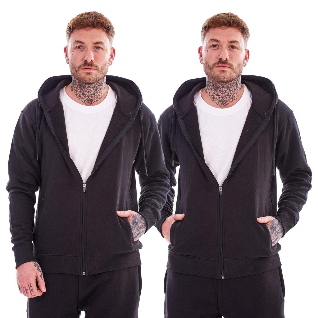 Keanu Mens Fleece Full Zip Hoodie (Pack of 2)