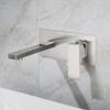 Stainless Steel Lavatory Bathroom Faucet Wall Mounted Waterfall Basin Faucets Hot & Cold Water Mixer Tap Single Lever  Bath Tap
