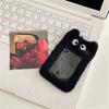 Soft Plush Photocard Holder ID Credit Case with Keychain Cartoon Pendant 3 Inch Photo Card Holders Card Protector School