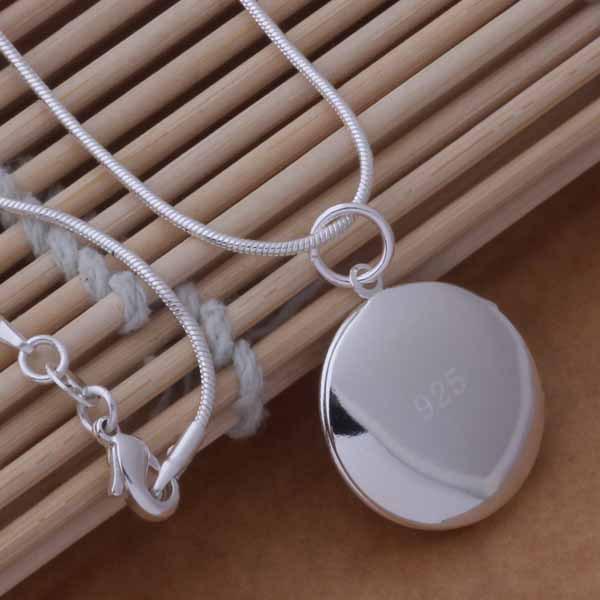 Wholesale 925 Sterling Silver Necklace Pendant Circle Photo Frame High Quality For Women Luxury Wedding Engagement Jewelry