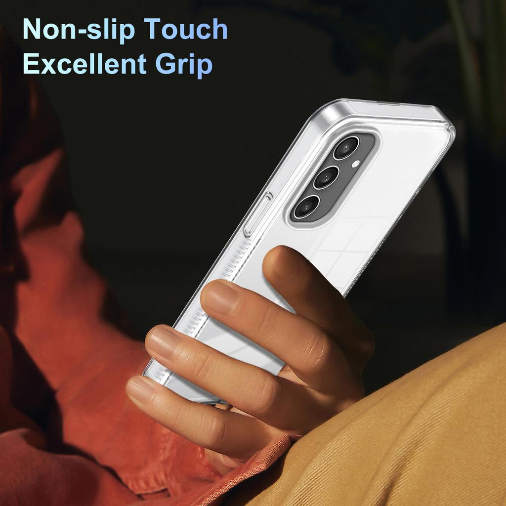 For Samsung Galaxy S24 Clear Phone Case TPU PC Anti-Slip Drop-Proof Back Cover